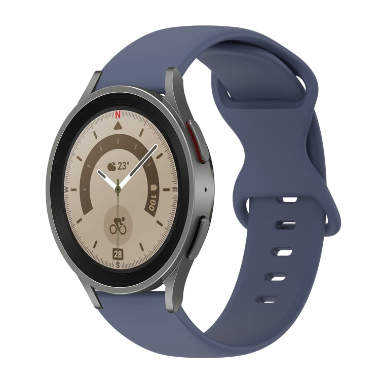 20mm Butterfly Buckle Solid Color Silicone Watch Band, For Samsung Galaxy Watch 5 Pro 45mm, For Samsung Galaxy Watch 4 40mm