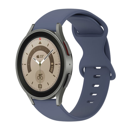 20mm Butterfly Buckle Solid Color Silicone Watch Band, For Samsung Galaxy Watch 5 Pro 45mm, For Samsung Galaxy Watch 4 40mm