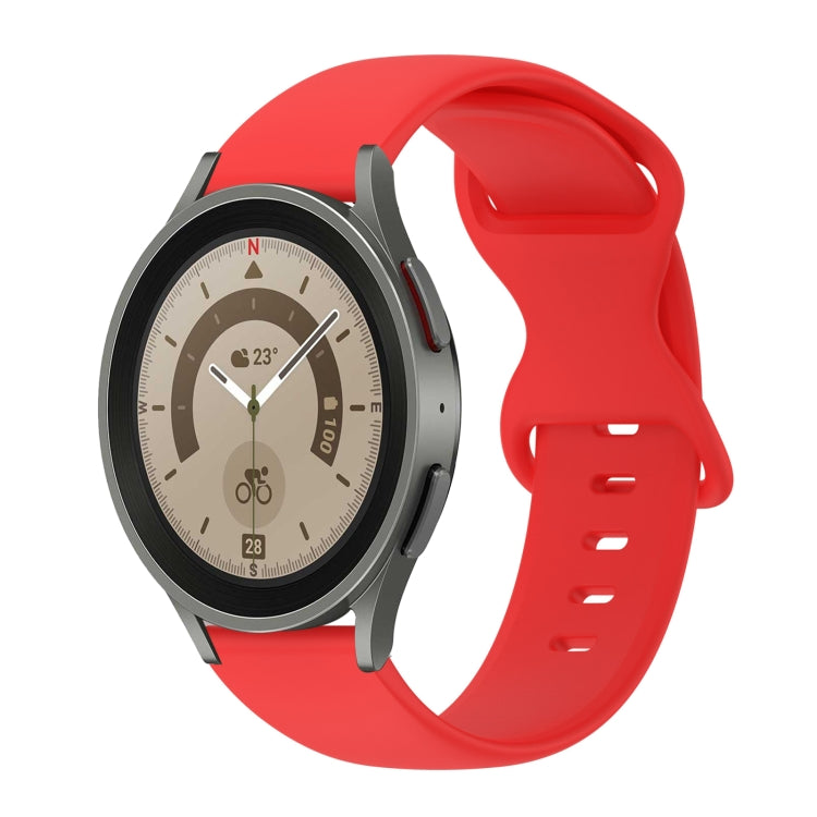 20mm Butterfly Buckle Solid Color Silicone Watch Band, For Samsung Galaxy Watch 5 Pro 45mm, For Samsung Galaxy Watch 4 40mm