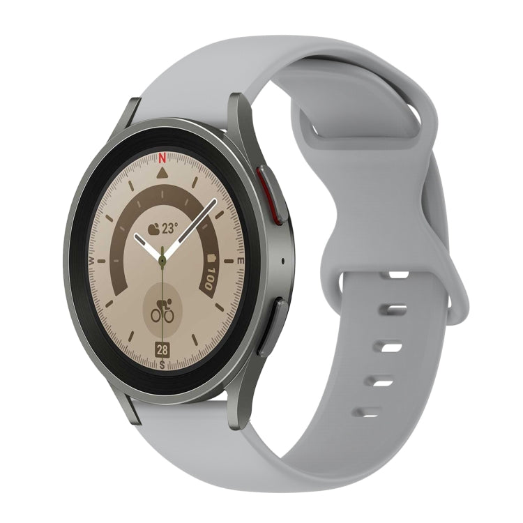 20mm Butterfly Buckle Solid Color Silicone Watch Band, For Samsung Galaxy Watch 5 Pro 45mm, For Samsung Galaxy Watch 4 40mm