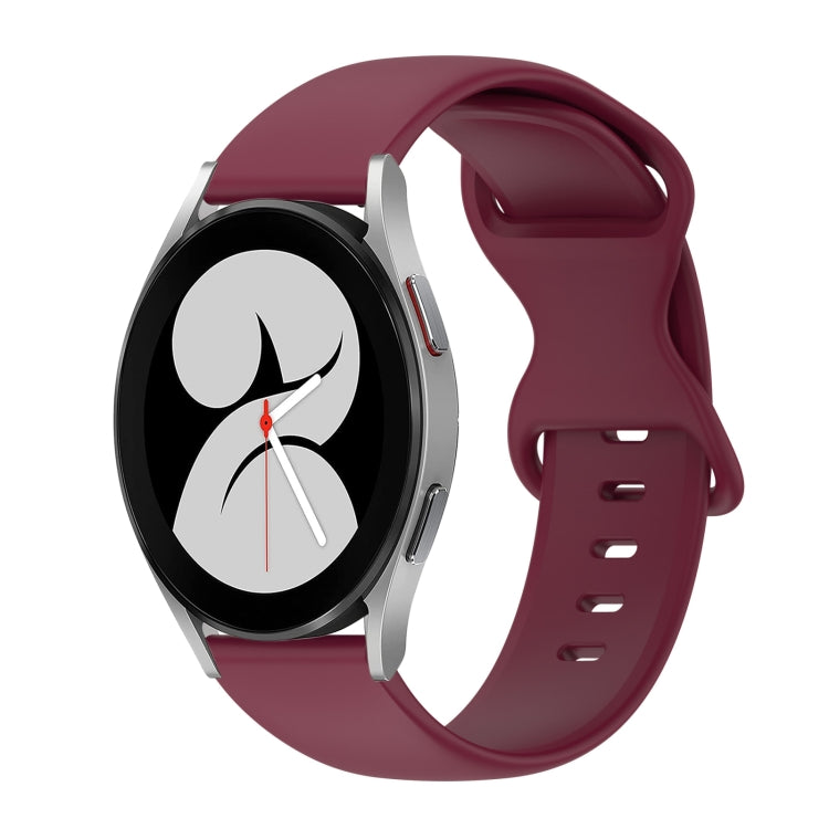 20mm Butterfly Buckle Solid Color Silicone Watch Band, For Samsung Galaxy Watch 5 Pro 45mm, For Samsung Galaxy Watch 4 40mm