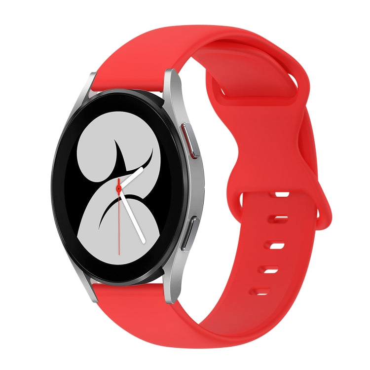 20mm Butterfly Buckle Solid Color Silicone Watch Band, For Samsung Galaxy Watch 5 Pro 45mm, For Samsung Galaxy Watch 4 40mm