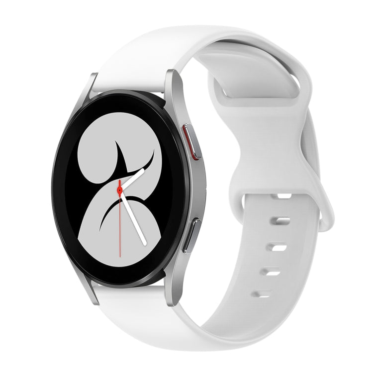 20mm Butterfly Buckle Solid Color Silicone Watch Band, For Samsung Galaxy Watch 5 Pro 45mm, For Samsung Galaxy Watch 4 40mm