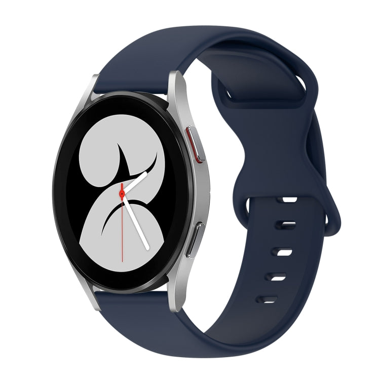 20mm Butterfly Buckle Solid Color Silicone Watch Band, For Samsung Galaxy Watch 5 Pro 45mm, For Samsung Galaxy Watch 4 40mm