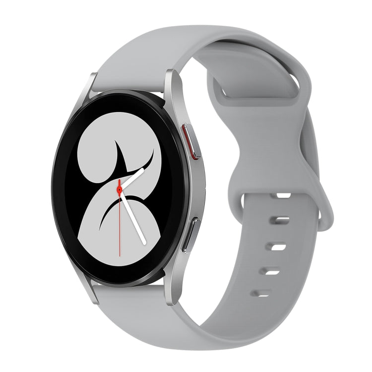 20mm Butterfly Buckle Solid Color Silicone Watch Band, For Samsung Galaxy Watch 5 Pro 45mm, For Samsung Galaxy Watch 4 40mm