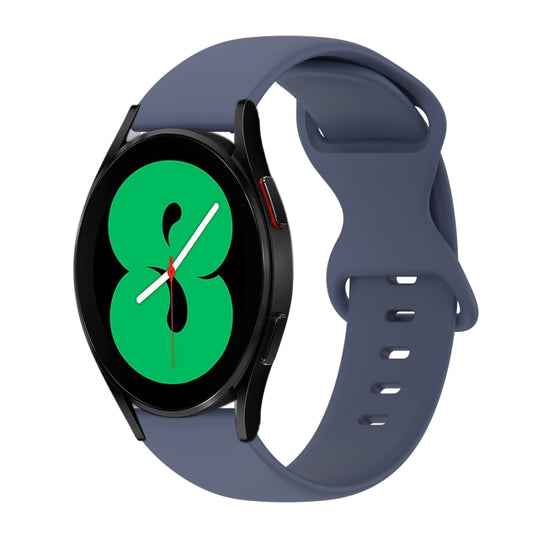 20mm Butterfly Buckle Solid Color Silicone Watch Band, For Samsung Galaxy Watch 4 44mm, For Samsung Galaxy Watch 4 Classic 46mm