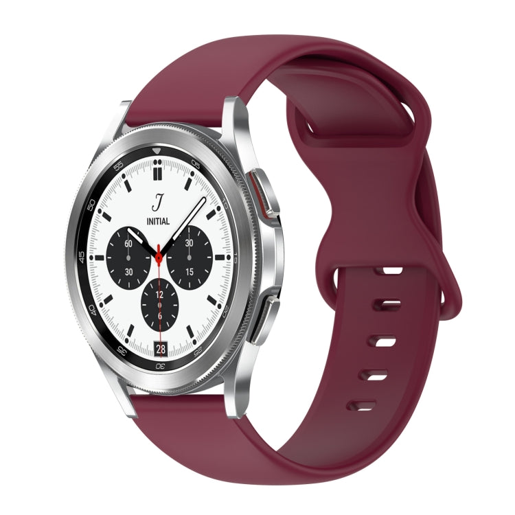 20mm Butterfly Buckle Solid Color Silicone Watch Band, For Samsung Galaxy Watch 4 Classic 42mm, For Samsung Galaxy Watch Active 2