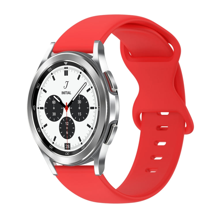 20mm Butterfly Buckle Solid Color Silicone Watch Band, For Samsung Galaxy Watch 4 Classic 42mm, For Samsung Galaxy Watch Active 2