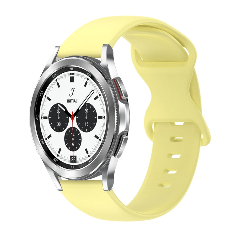 20mm Butterfly Buckle Solid Color Silicone Watch Band, For Samsung Galaxy Watch 4 Classic 42mm, For Samsung Galaxy Watch Active 2
