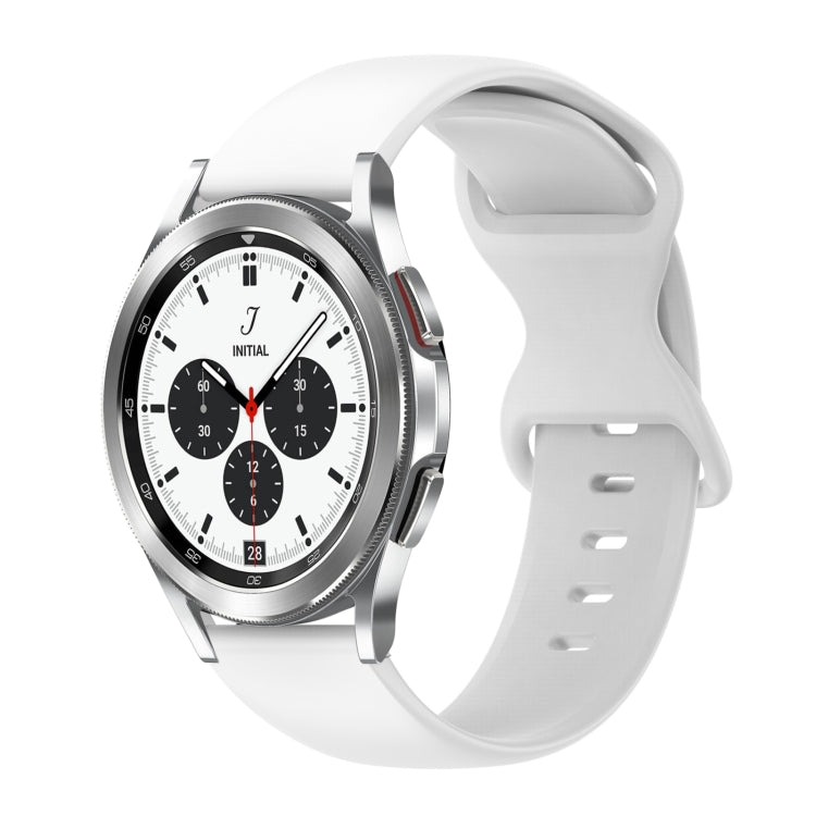 20mm Butterfly Buckle Solid Color Silicone Watch Band, For Samsung Galaxy Watch 4 Classic 42mm, For Samsung Galaxy Watch Active 2