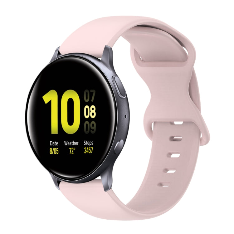 20mm Butterfly Buckle Solid Color Silicone Watch Band, For Samsung Galaxy Watch 4 Classic 42mm, For Samsung Galaxy Watch Active 2