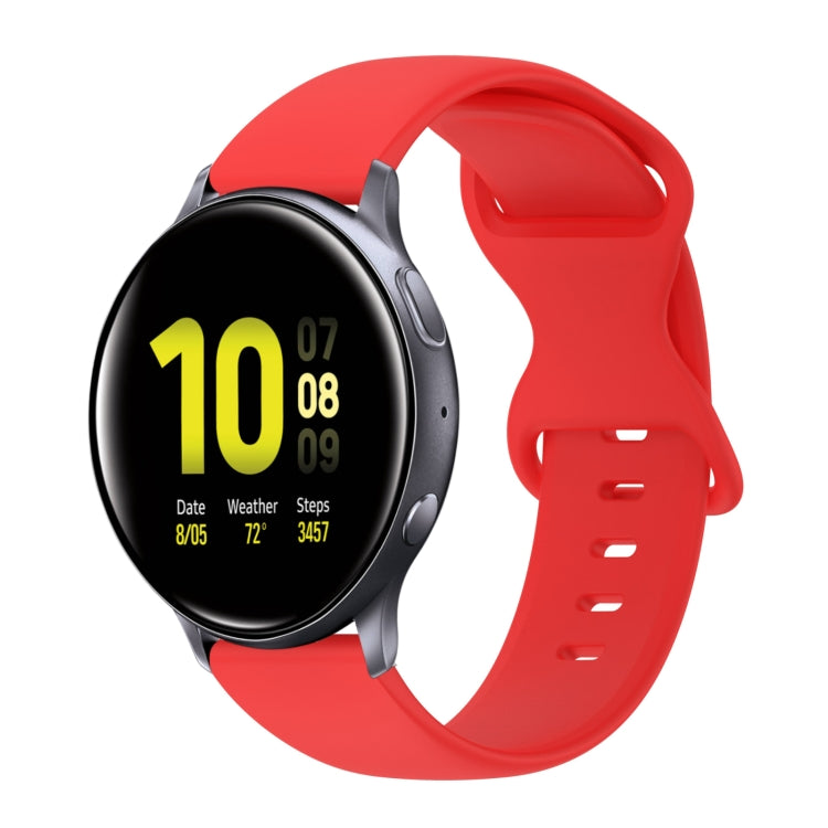 20mm Butterfly Buckle Solid Color Silicone Watch Band, For Samsung Galaxy Watch 4 Classic 42mm, For Samsung Galaxy Watch Active 2