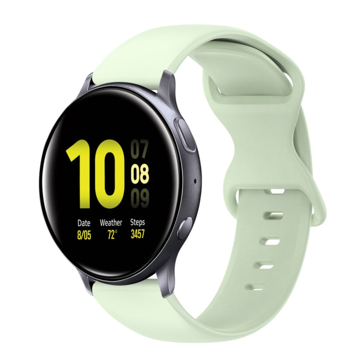 20mm Butterfly Buckle Solid Color Silicone Watch Band, For Samsung Galaxy Watch 4 Classic 42mm, For Samsung Galaxy Watch Active 2