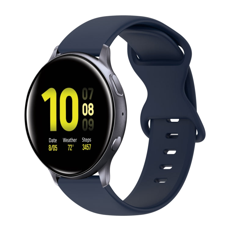 20mm Butterfly Buckle Solid Color Silicone Watch Band, For Samsung Galaxy Watch 4 Classic 42mm, For Samsung Galaxy Watch Active 2
