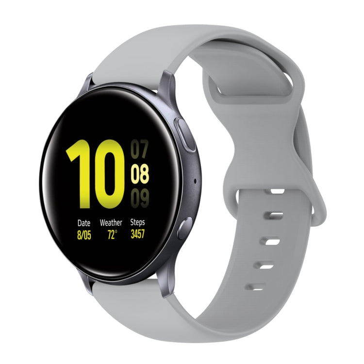20mm Butterfly Buckle Solid Color Silicone Watch Band, For Samsung Galaxy Watch 4 Classic 42mm, For Samsung Galaxy Watch Active 2