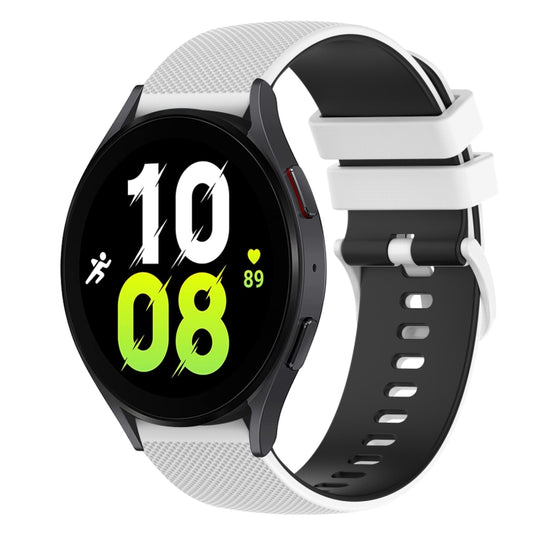 20mm Checkered Two-Color Silicone Watch Band, For Samsung Galaxy Watch5 44mm, For Samsung Galaxy Watch5 Pro 45mm