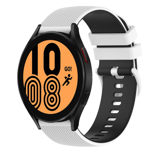 20mm Checkered Two-Color Silicone Watch Band, For Samsung Galaxy Watch4 40mm, For Samsung Galaxy Watch4 44mm