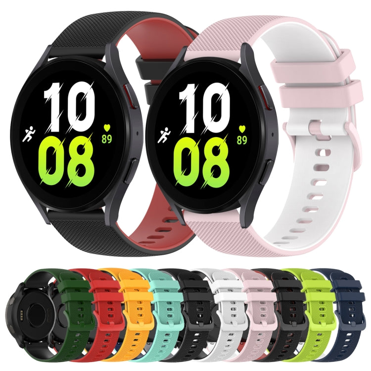 20mm Checkered Two-Color Silicone Watch Band, For Samsung Galaxy Watch5 40mm, For Samsung  Galaxy Watch4 Classic 42mm