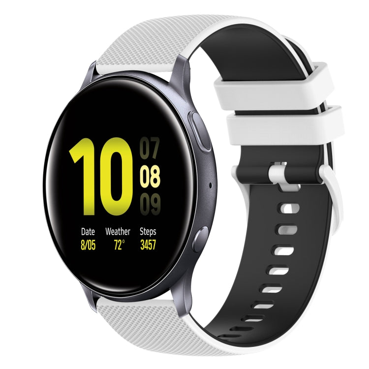 20mm Checkered Two-Color Silicone Watch Band, For Samsung Galaxy Watch Active2 40mm, For Samsung Galaxy Watch Active2 44mm