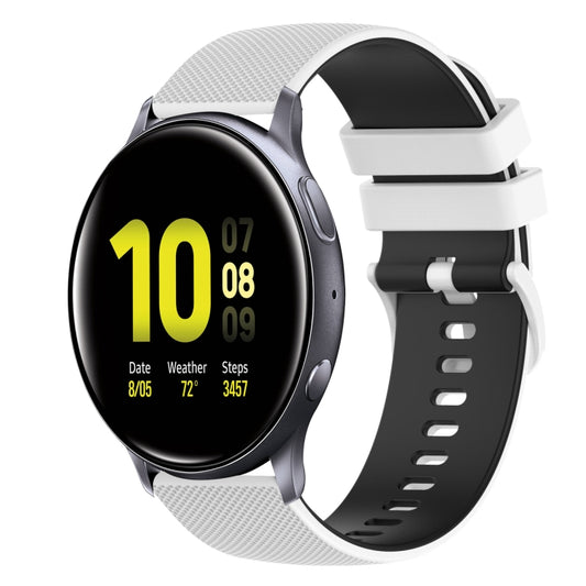 20mm Checkered Two-Color Silicone Watch Band, For Samsung Galaxy Watch Active2 40mm, For Samsung Galaxy Watch Active2 44mm