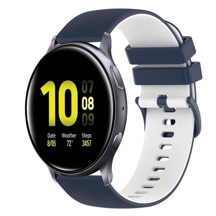 20mm Checkered Two-Color Silicone Watch Band, For Samsung Galaxy Watch Active2 40mm, For Samsung Galaxy Watch Active2 44mm