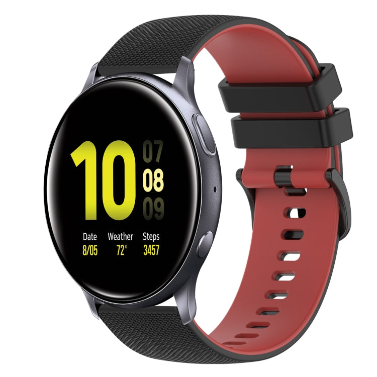 20mm Checkered Two-Color Silicone Watch Band, For Samsung Galaxy Watch Active2 40mm, For Samsung Galaxy Watch Active2 44mm