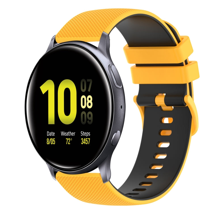 20mm Checkered Two-Color Silicone Watch Band, For Samsung Galaxy Watch Active2 40mm, For Samsung Galaxy Watch Active2 44mm