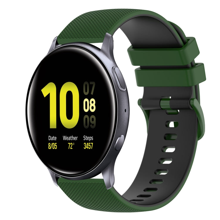 20mm Checkered Two-Color Silicone Watch Band, For Samsung Galaxy Watch Active2 40mm, For Samsung Galaxy Watch Active2 44mm