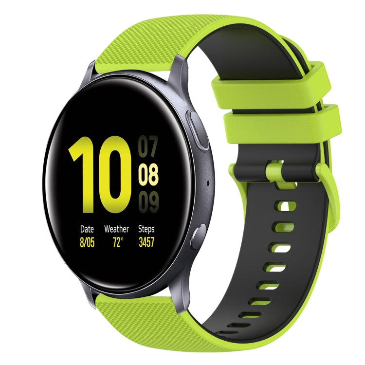 20mm Checkered Two-Color Silicone Watch Band, For Samsung Galaxy Watch Active2 40mm, For Samsung Galaxy Watch Active2 44mm