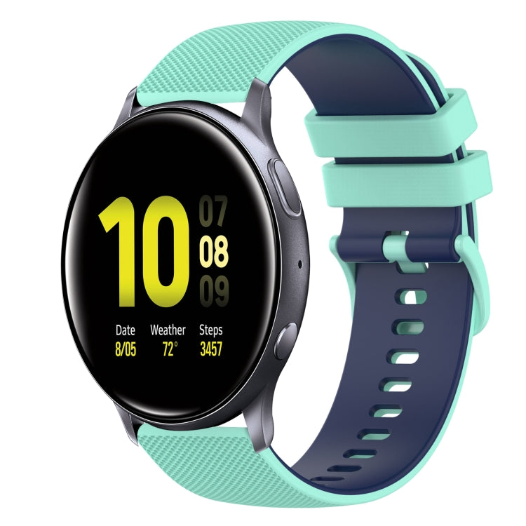 20mm Checkered Two-Color Silicone Watch Band, For Samsung Galaxy Watch Active2 40mm, For Samsung Galaxy Watch Active2 44mm