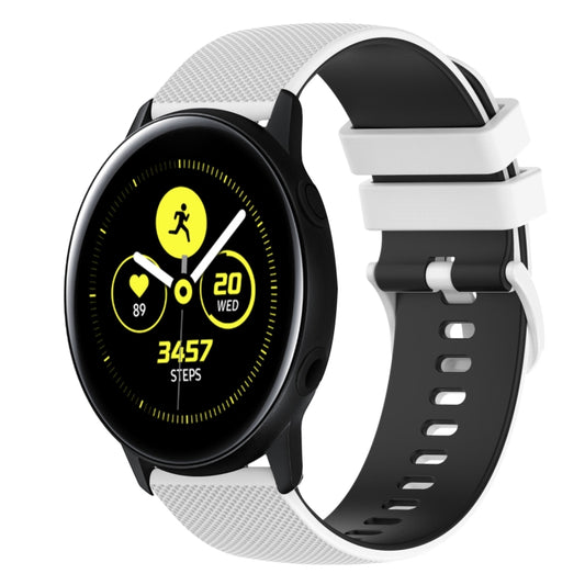 20mm Checkered Two-Color Silicone Watch Band, For Samsung Galaxy Watch Active 40mm, For Samsung Galaxy Watch 42mm