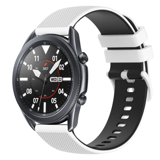 22mm Checkered Two-Color Silicone Watch Band, For Samsung Galaxy Watch3 45mm, For Samsung Galaxy Watch 46mm