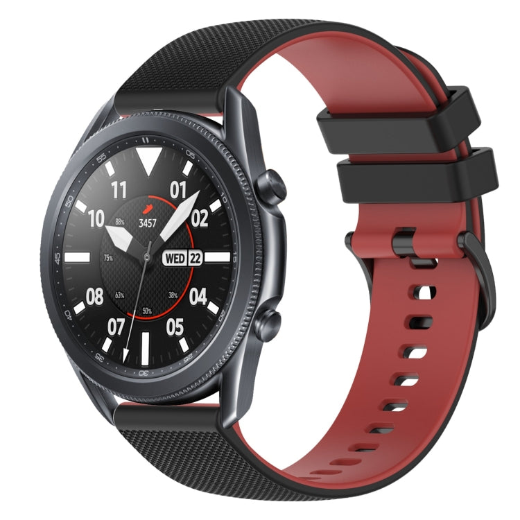 22mm Checkered Two-Color Silicone Watch Band, For Samsung Galaxy Watch3 45mm, For Samsung Galaxy Watch 46mm