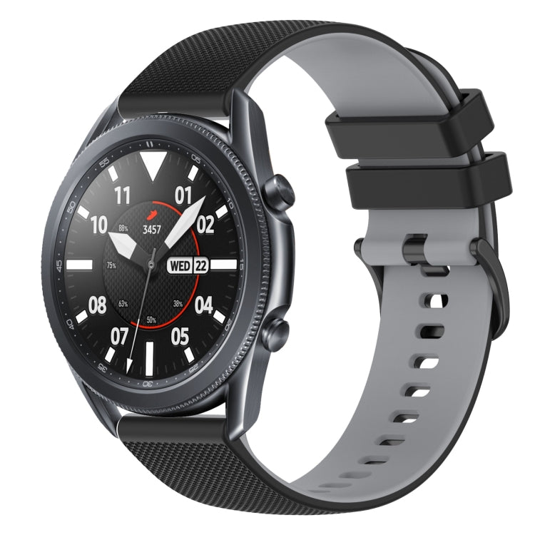 22mm Checkered Two-Color Silicone Watch Band, For Samsung Galaxy Watch3 45mm, For Samsung Galaxy Watch 46mm