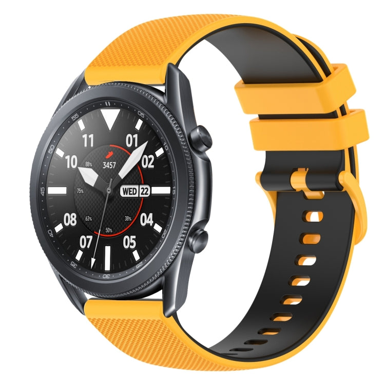 22mm Checkered Two-Color Silicone Watch Band, For Samsung Galaxy Watch3 45mm, For Samsung Galaxy Watch 46mm