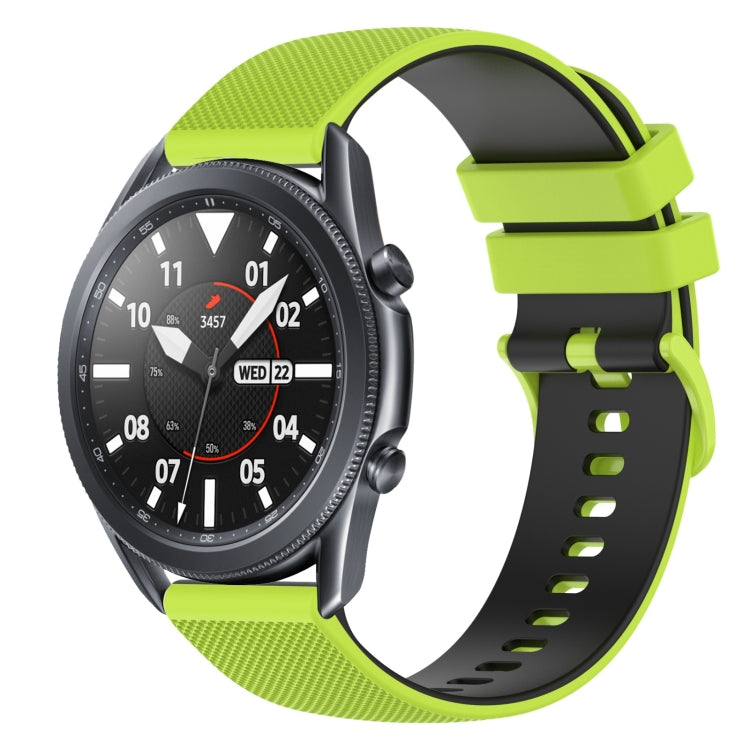 22mm Checkered Two-Color Silicone Watch Band, For Samsung Galaxy Watch3 45mm, For Samsung Galaxy Watch 46mm