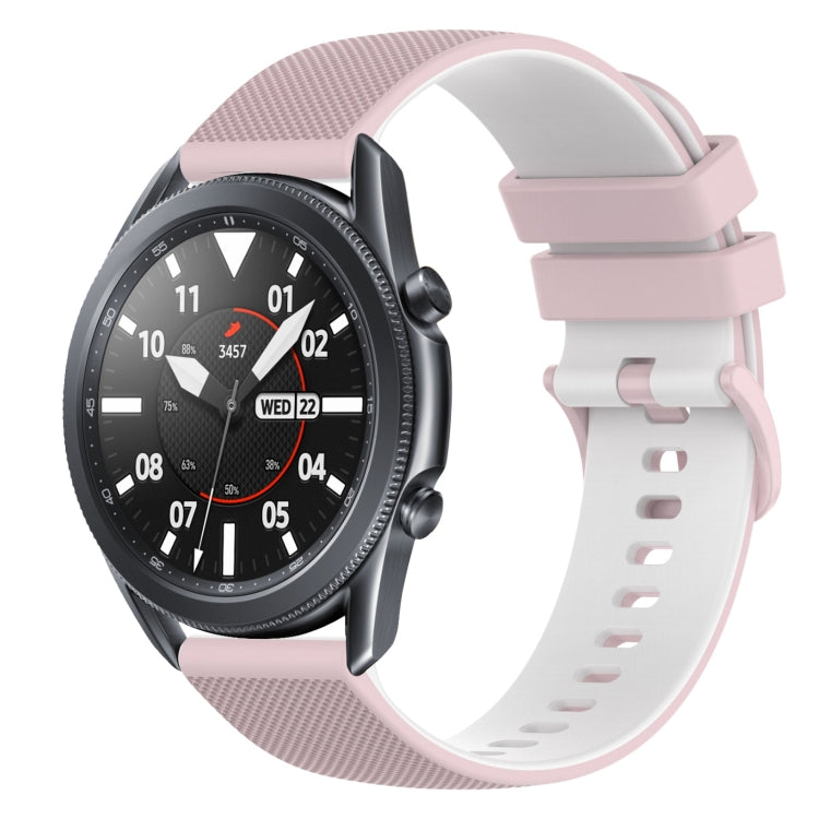 22mm Checkered Two-Color Silicone Watch Band, For Samsung Galaxy Watch3 45mm, For Samsung Galaxy Watch 46mm