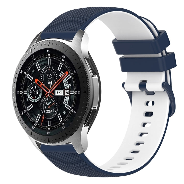 22mm Checkered Two-Color Silicone Watch Band, For Samsung Galaxy Watch3 45mm, For Samsung Galaxy Watch 46mm