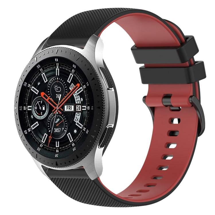 22mm Checkered Two-Color Silicone Watch Band, For Samsung Galaxy Watch3 45mm, For Samsung Galaxy Watch 46mm