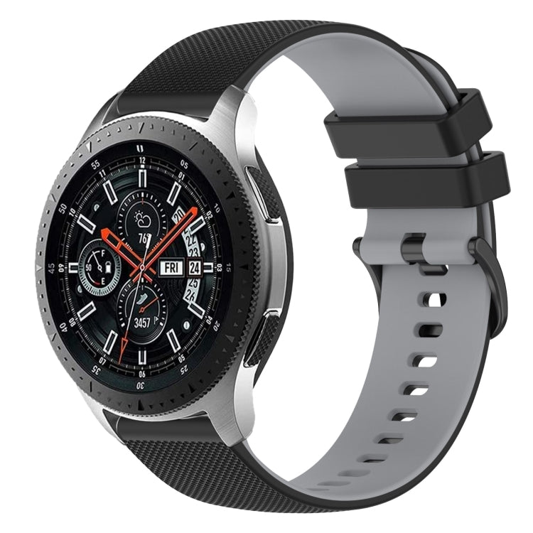 22mm Checkered Two-Color Silicone Watch Band, For Samsung Galaxy Watch3 45mm, For Samsung Galaxy Watch 46mm