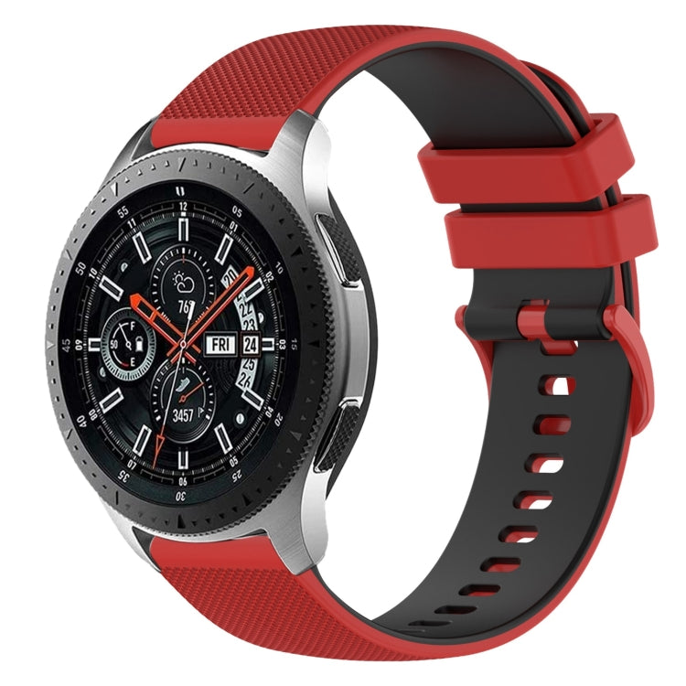 22mm Checkered Two-Color Silicone Watch Band, For Samsung Galaxy Watch3 45mm, For Samsung Galaxy Watch 46mm