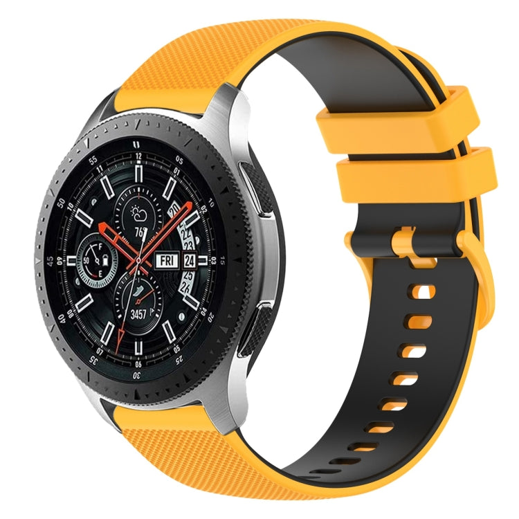 22mm Checkered Two-Color Silicone Watch Band, For Samsung Galaxy Watch3 45mm, For Samsung Galaxy Watch 46mm