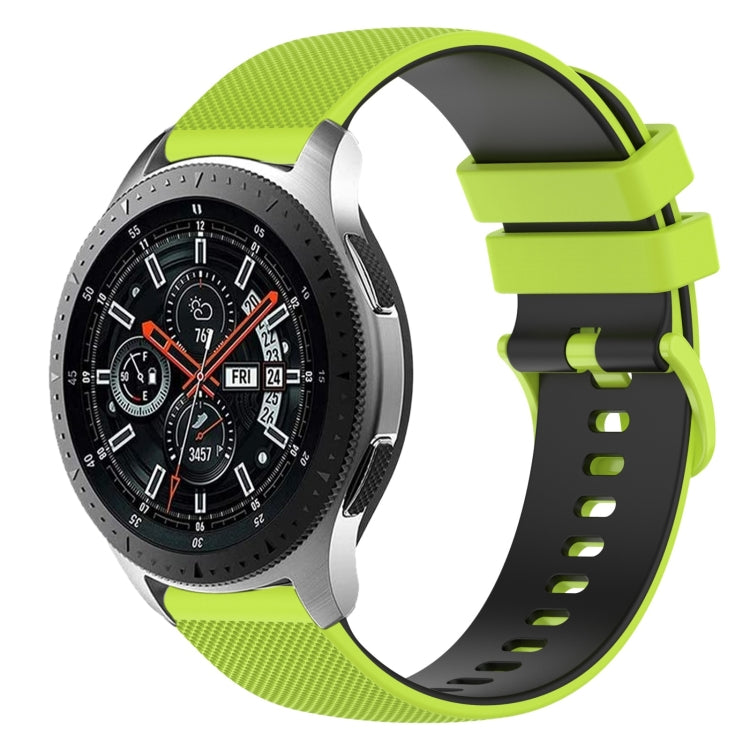 22mm Checkered Two-Color Silicone Watch Band, For Samsung Galaxy Watch3 45mm, For Samsung Galaxy Watch 46mm