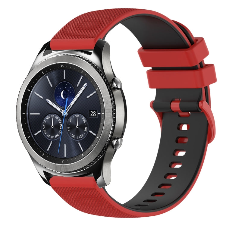 22mm Checkered Two-Color Silicone Watch Band, For Samsung Gear S3 Classic, For Samsung Gear S3 Frontier