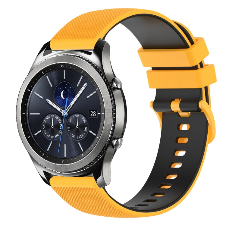22mm Checkered Two-Color Silicone Watch Band, For Samsung Gear S3 Classic, For Samsung Gear S3 Frontier