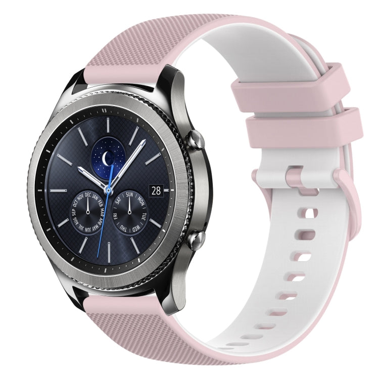 22mm Checkered Two-Color Silicone Watch Band, For Samsung Gear S3 Classic, For Samsung Gear S3 Frontier