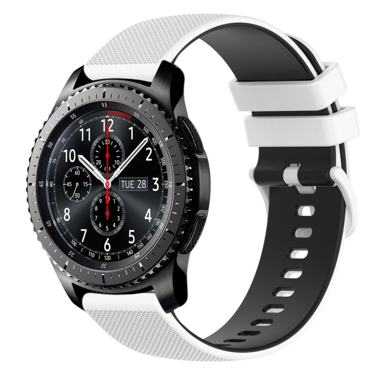 22mm Checkered Two-Color Silicone Watch Band, For Samsung Gear S3 Classic, For Samsung Gear S3 Frontier