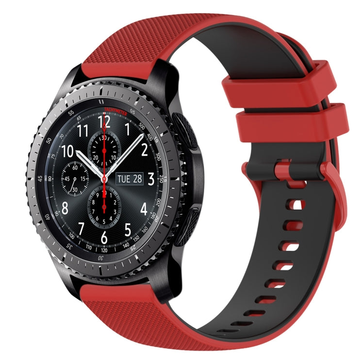 22mm Checkered Two-Color Silicone Watch Band, For Samsung Gear S3 Classic, For Samsung Gear S3 Frontier