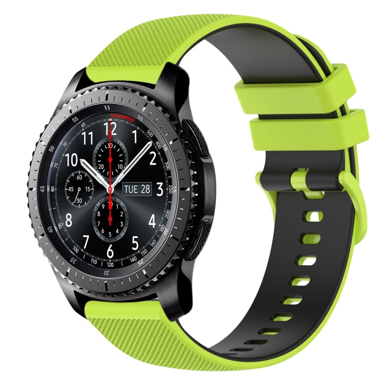 22mm Checkered Two-Color Silicone Watch Band, For Samsung Gear S3 Classic, For Samsung Gear S3 Frontier