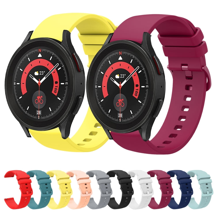 20mm Solid Color Soft Silicone Watch Band, For Samsung Galaxy Watch5 44mm, For Samsung Galaxy Watch5 Pro 45mm